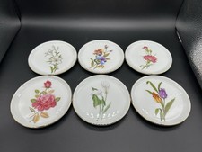 Vintage German Furstenberg Porcelain Coasters:  Set of 6 10cms Floral Design EXC