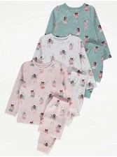 Girls 3 Pairs Fairy Pyjamas