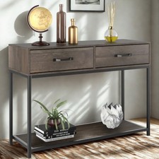 Console Table 2 Drawers Open