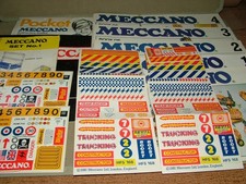 VINTAGE MECCANO SET BUILDING BOOKLETS AND DECAL SHEETS 1970'S -80'S BUNDLE