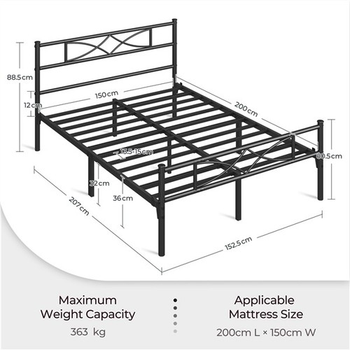 King metal platform bed - metal,