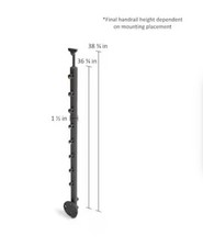 1 x Dolle Prova Post 8 Wallmounting RAL7016 Rough Deck Post, New Unused, 8 Rails