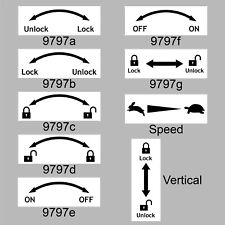 Lock Unlock On Off arrow waterproof vinyl labels 9797