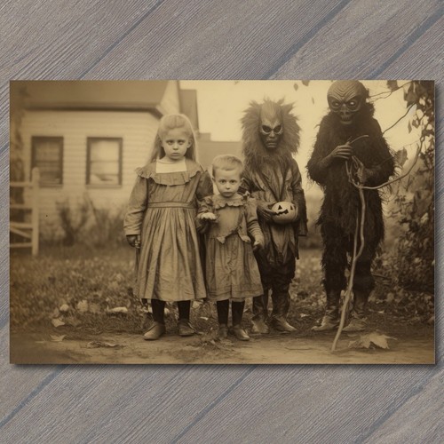 Postcard weird creepy vintage - postcard,