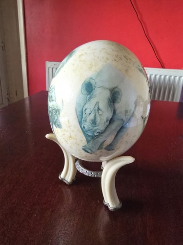 Decorative ostrich egg with - decorative,