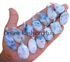 White Dendrite Opal Gemstone