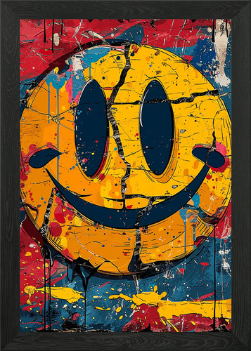 Smiling faces crazy colors - smiling,