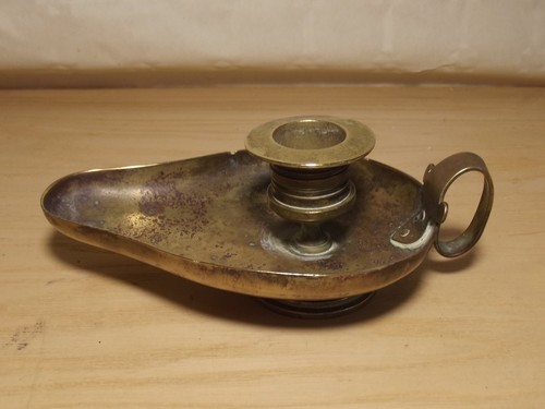 Antique solid brass candle - antique,