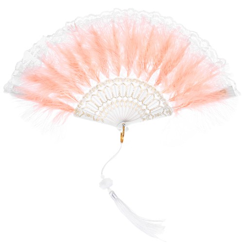 Feather hand fan watermelon - feather,