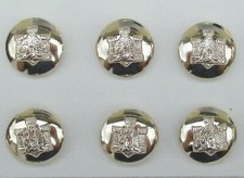 6x UK Army:"DEVONSHIRE & DORSET REGIMENT CAP (or CUFF) BUTTONS" (Small, 14mm)