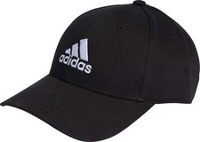 adidas Cotton Twill Cap Black Stylish Adjustable Hat Mens Womens 3 Stripes