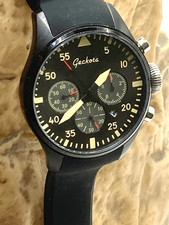 Vintage Men's Geckota Pilots Chronograph Watch - K2 159 - working