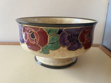 Regal Ware R.P.. Co Poppy Pottery Footed Bowl hand painted by C.H.Burton. 1930