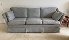 Knole Drop Arm 3 Seater Sofa. Grey Wool Fabric. Peter Guild Excellent Condition