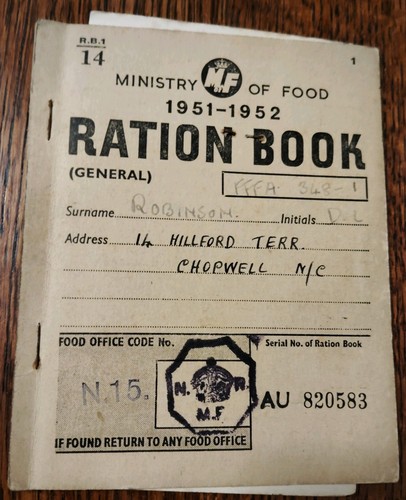 Ministry food ration book - ministry,