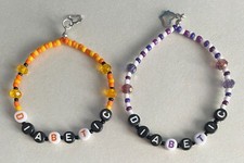 Handmade - ADULT SIZE - Medical Condition DIABETIC Stretch Message Bracelets.