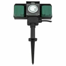 Kingfisher GS100E Outdoor Ground Socket - Green - Waterproof - With Timer