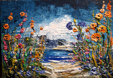 ORIGINAL  acrylic oil FLOWERS