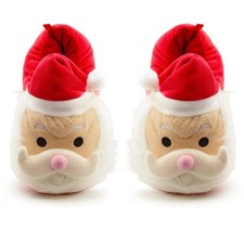 Mens Santa Christmas Slippers Father Christmas Plush Novelty Slippers House Shoe
