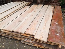 Reclaimed wide pitch pine boards. Width 8-14 inches. 30 mm. 7-10 foot. £50/sm