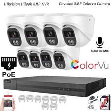 HIKVISION 4K CCTV SYSTEM IP POE 8MP NVR 5MP AUDIO MIC 24/7 COLORVU SECURITY KIT