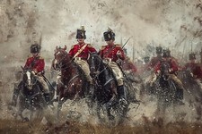 Battle of Waterloo Style cavalry Canvas Picture Print Wall Art