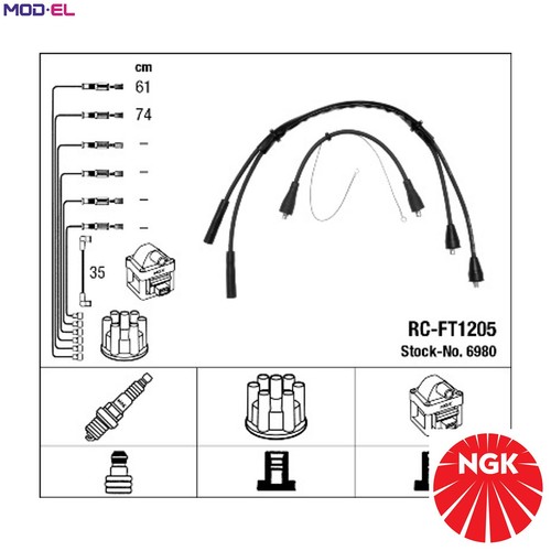 Ignition cable kit - 6980, for
