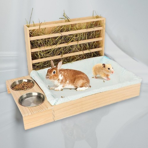 Bunny hay manger wooden rabbit - bunny,