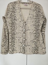 Kaleidoscope Snakeskin Print Long Sleeve Button Up Shirt Blouse Size 16