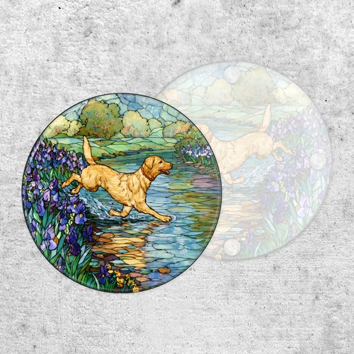 Stained glass style labrador - style,