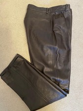 Mens Premium Soft Genuine Leather Trousers W30 L31 Straight Biker Rocker 