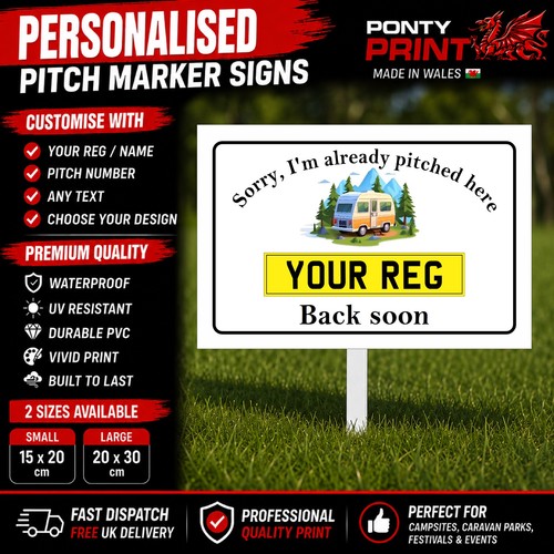 Campervan pitch marker lawn