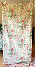 Pair Of Vintage Cotton Floral  Unlined Curtain Panels, Country Home, Kitchen