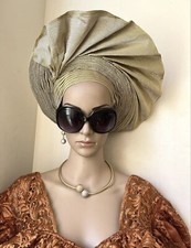 Gold Aso Oke  Auto Gele