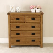Rustic Oak 2 over 3 Drawer
