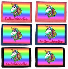 BN Personalised Childrens Kids YOUR NAME Unicorn Rainbow Magic Wallet Purse Gift