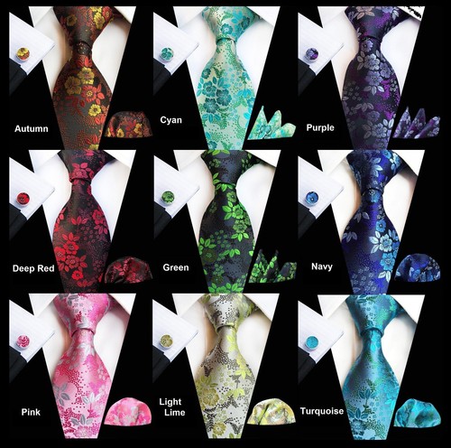Floral silk tie pocket square - floral,