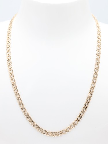 Gold double curb link chain - gold,