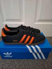 Adidas Originals Trimm Star Black/Pumpkin/Gum Suede Trainers Size UK 8 NEW