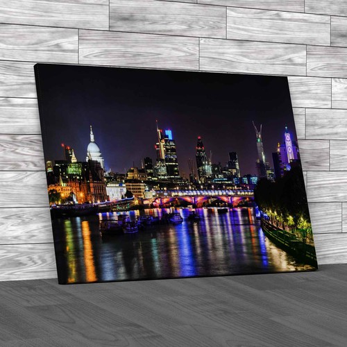 London skyline night canvas - london,