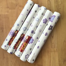 Vintage Retro 1970's Flower Power Wallpaper Roll x 5. Lilac Purple. ColorRoll.