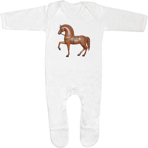 Carved horse baby sleepsuit - baby,