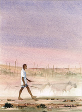 Vintage 1980s watercolour