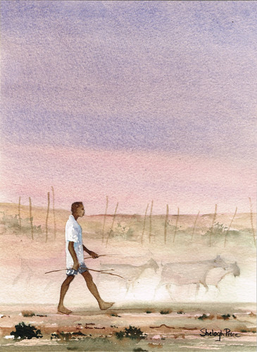 Vintage 1980s watercolour