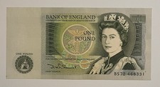 QEII old England Banknote £1 one pound.  Somerset. Excellent Condition.