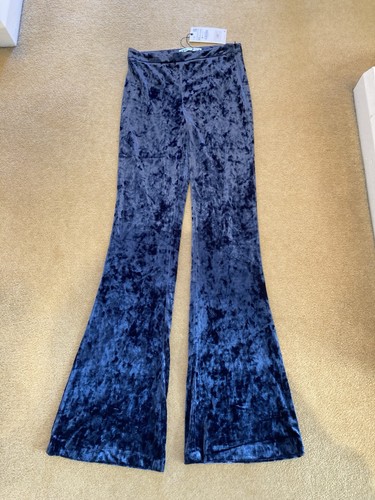 Zara blue velvet - velvet, trousers
