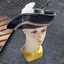 Pirate Hat Vintage Comfortable with Feather for Cosplay Halloween