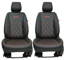 Ford Ranger Wildtrak - Black & Orange Diamonds Stitched Seat Covers 1st Gen