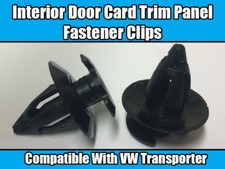 50x CLIPS FOR VW T3 T25 INTERIOR DOOR CARD PANEL TRIM LINING BLACK PLASTIC NEW