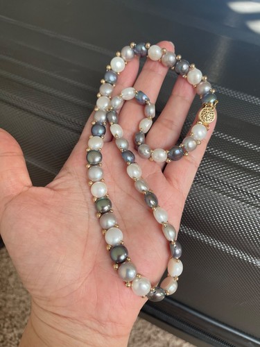 Mabe pearl necklace 14k - necklace, solid